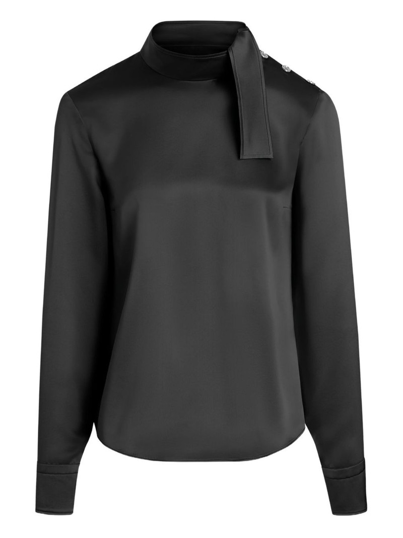 scarf-collar button-detail blouse 1