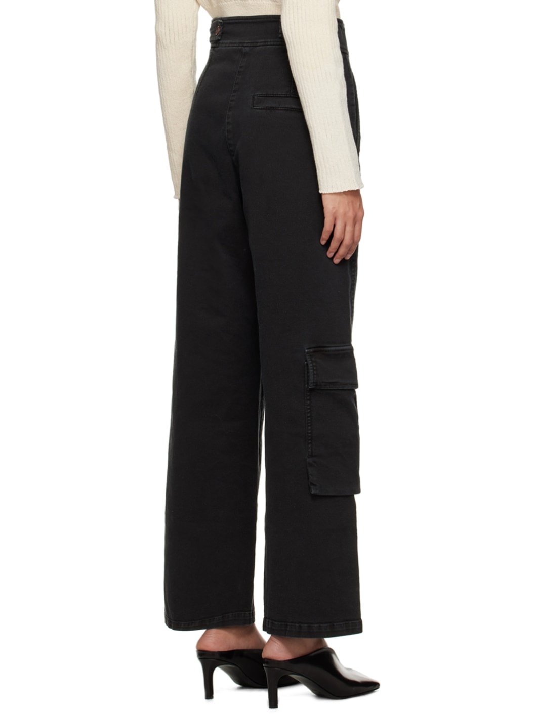 Black Cargo Trousers - 3