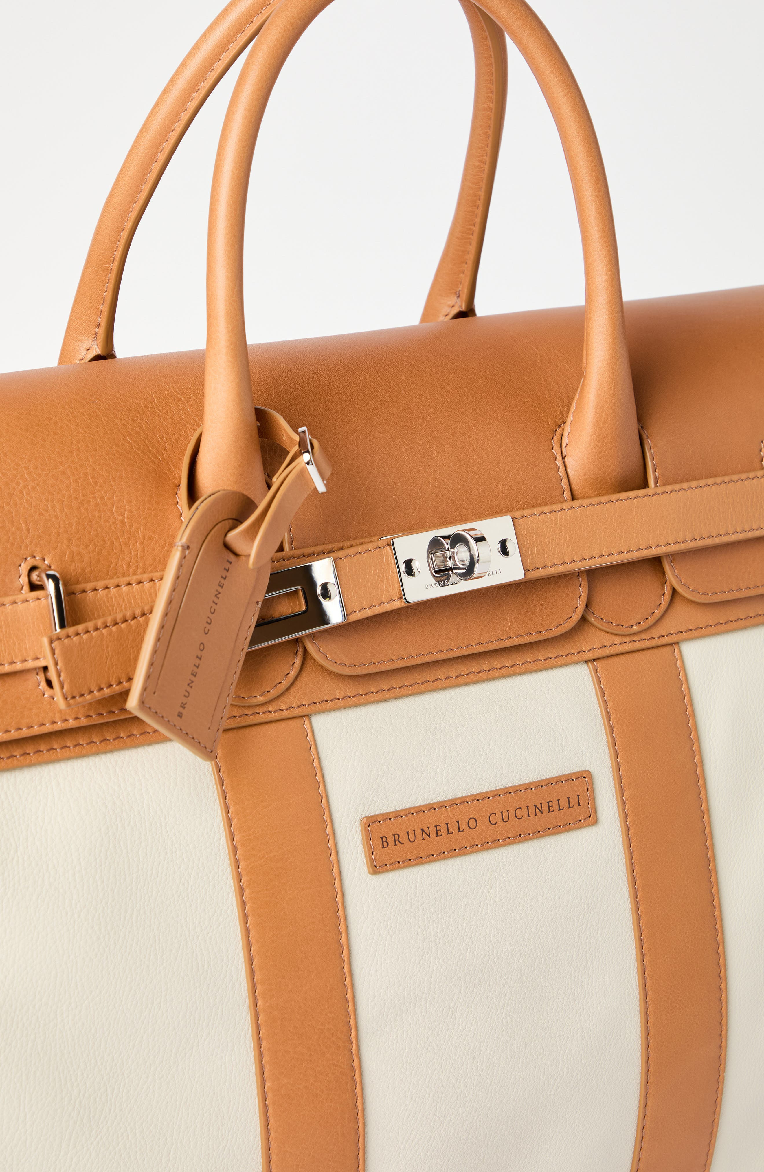 Brunello Cucinelli Calfskin and cowhide bag in Ivory at Nordstrom - 4