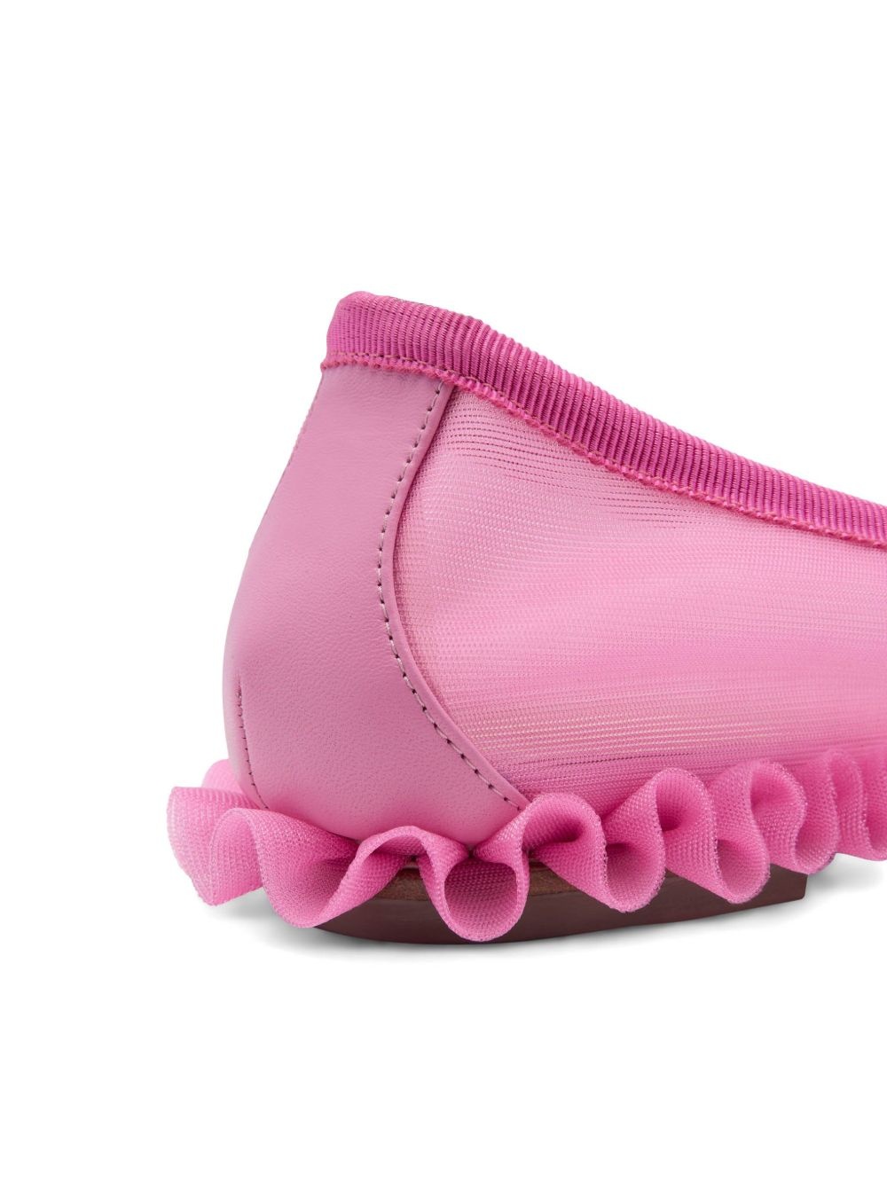 frilled mesh ballet flats - 4