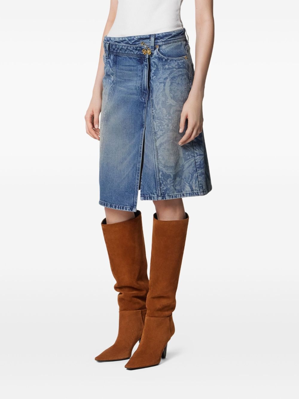 asymmetric denim skirt - 3