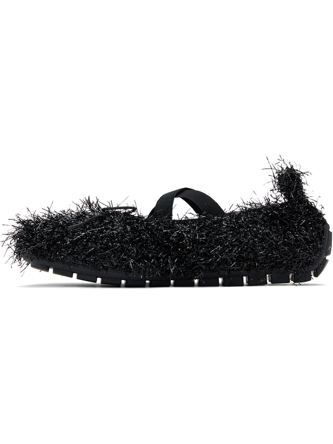 Black Tinsel Grip Ballerina Flats - 3