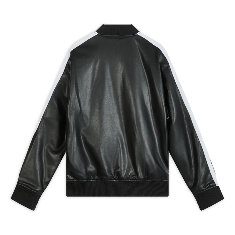 PUMA PUMA T7 Faux Leather Baseball Jacket 'Black White' 636319-01 outlook
