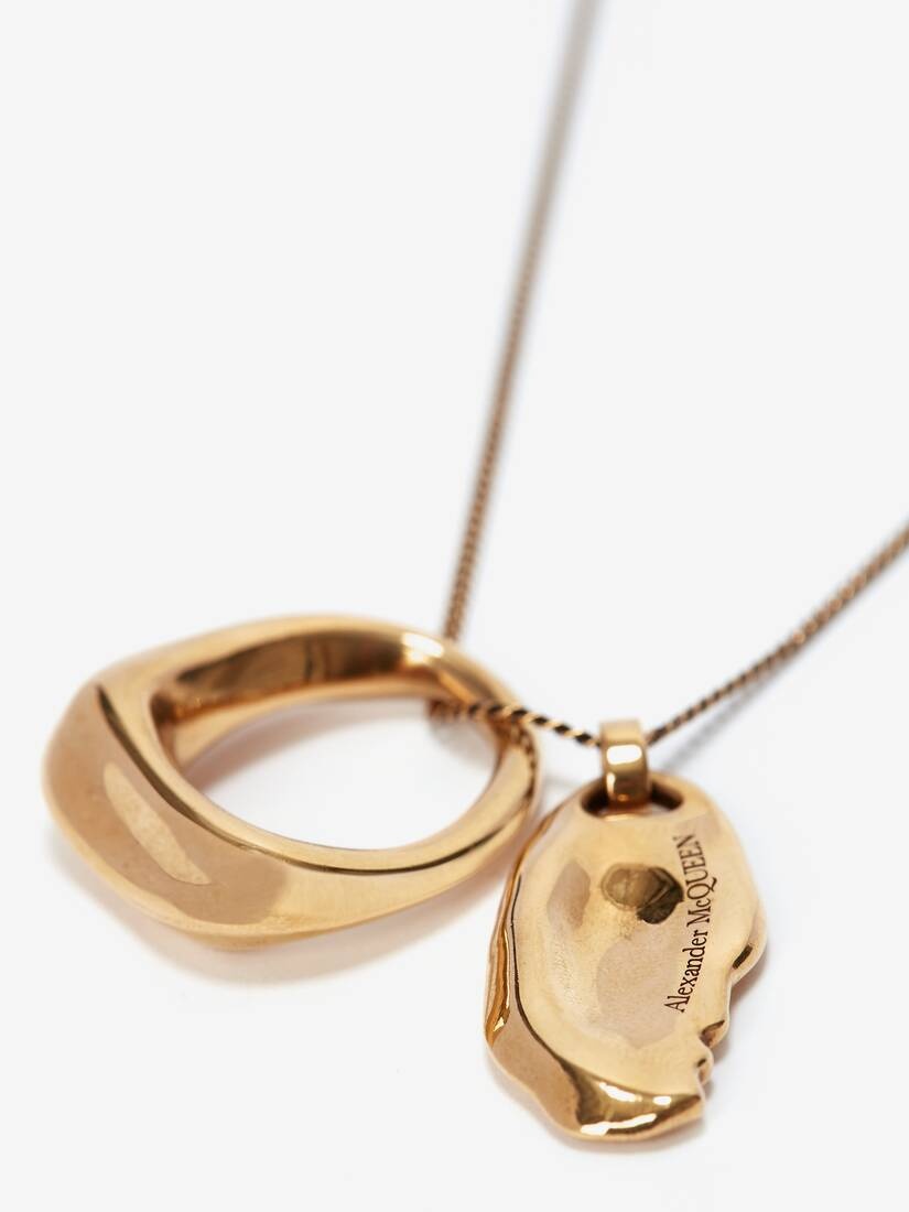 Molten Long Necklace in Antique Gold - 3
