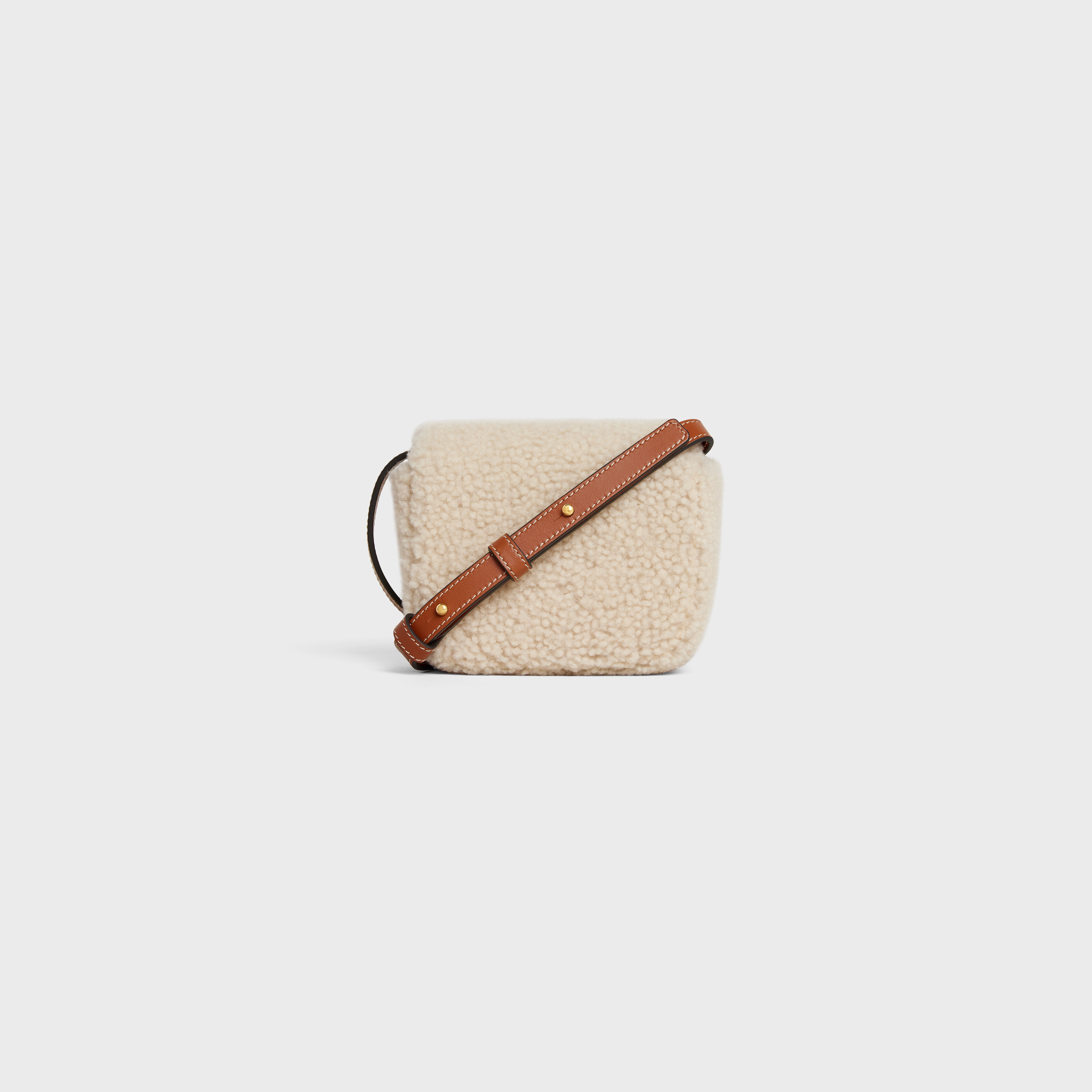 MINI TRIOMPHE in SHEARLING AND CALFSKIN - 3