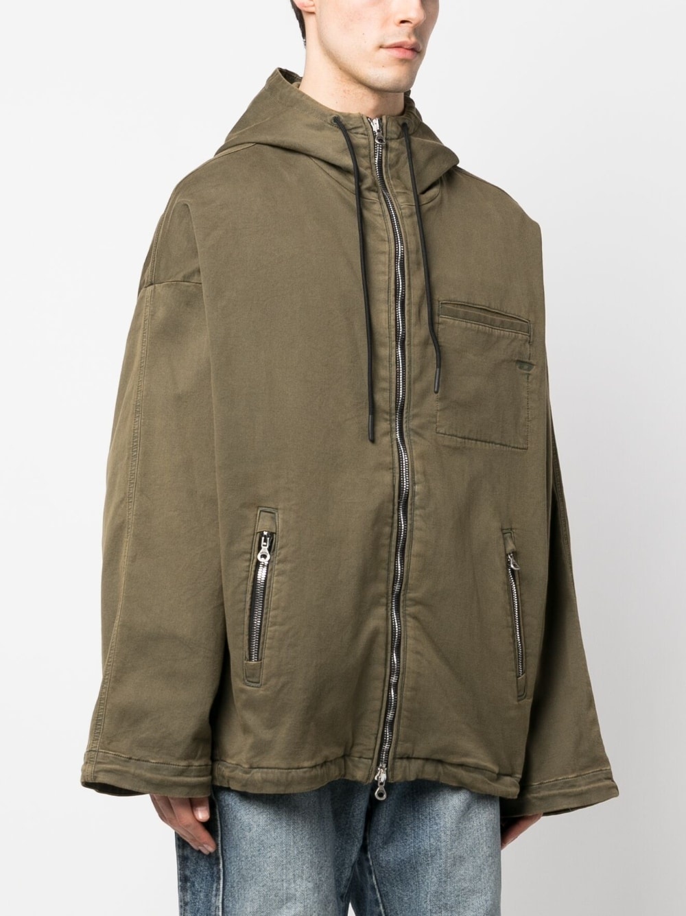 logo-embroidered hooded jacket - 3