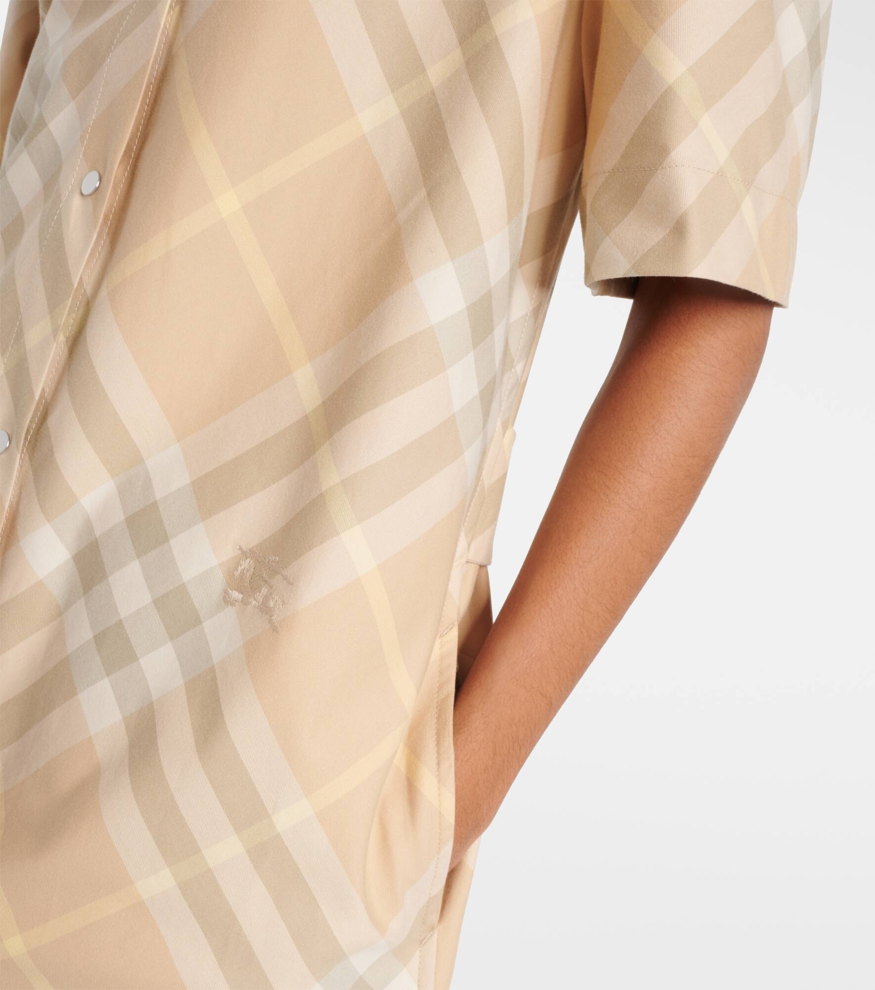 Burberry Check cotton shirt dress - 5