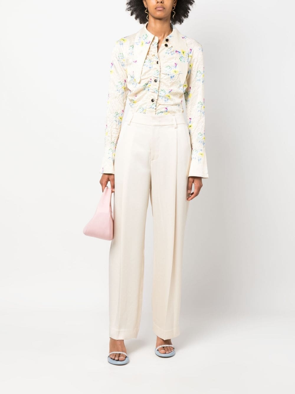 high-waisted tailored trousers - 2