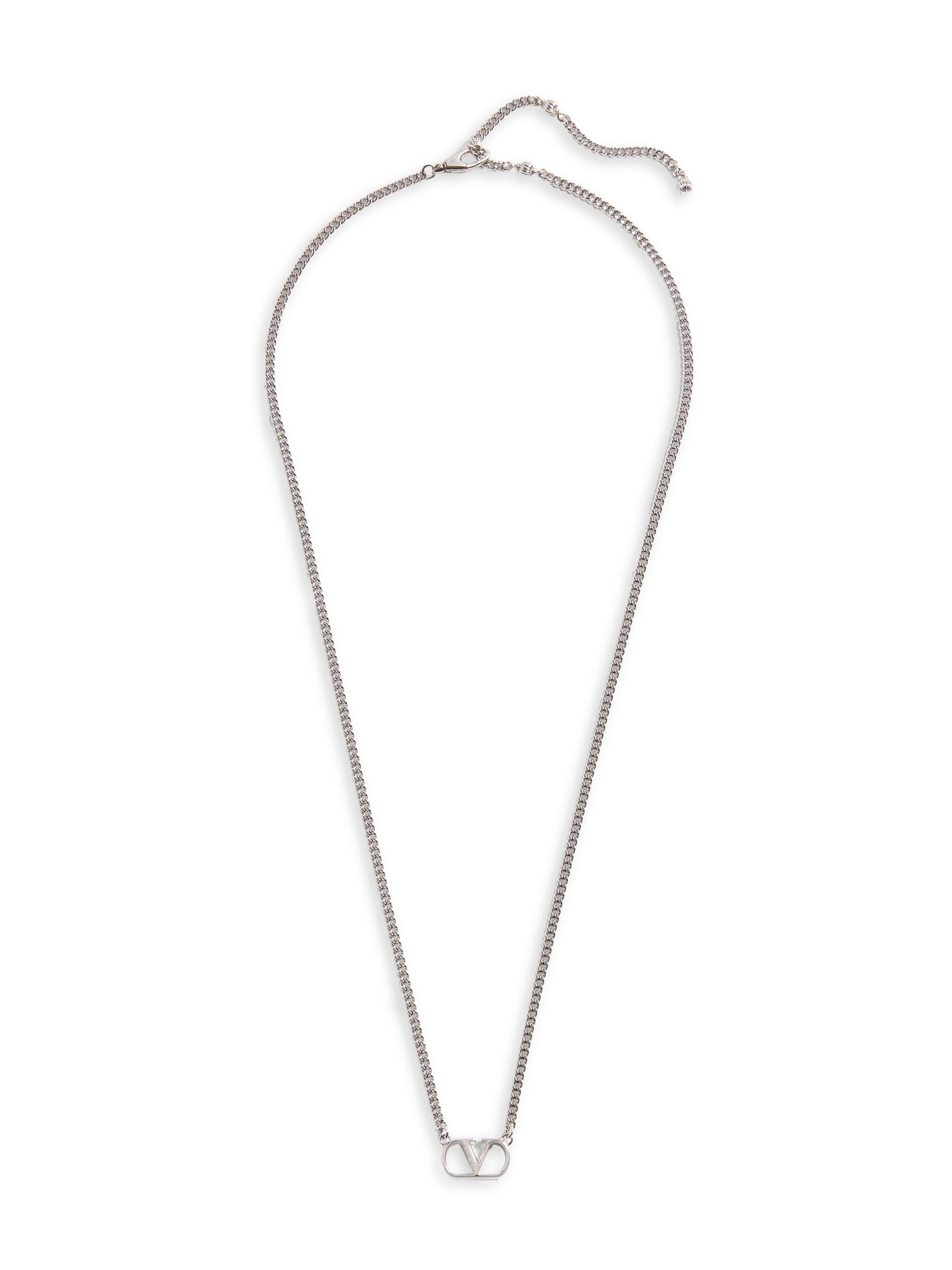 Men's VLogo Signature Metal Necklace - Silver - 1