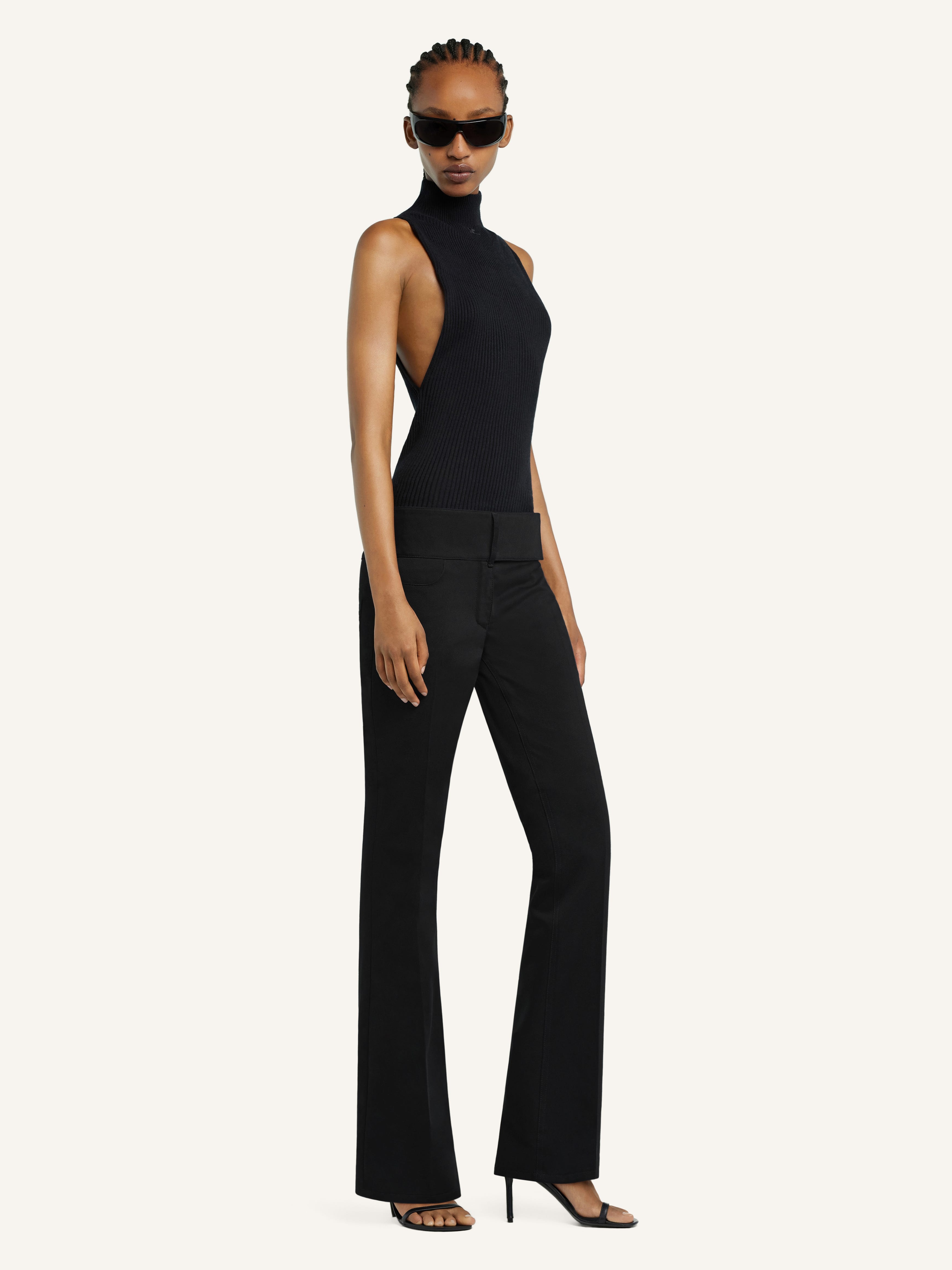 BELTED BOOTCUT PANTS - 3