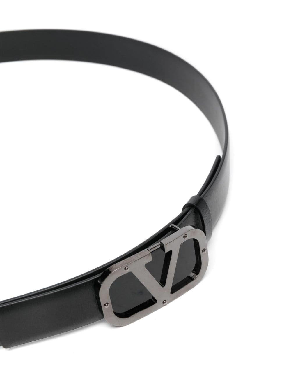VLogo-plaque leather belt - 2