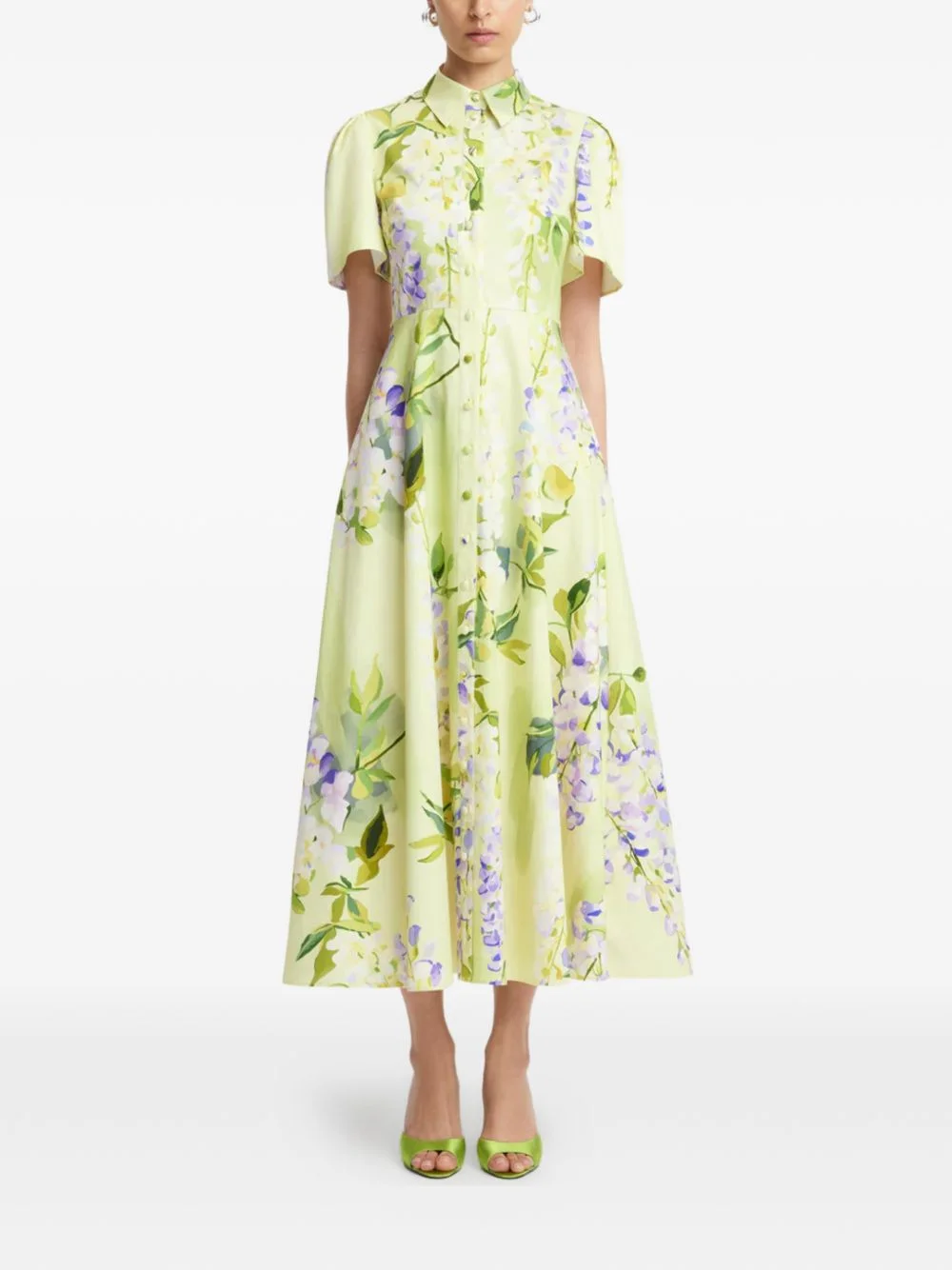 Bianca floral-appliquéd midi dress - 1