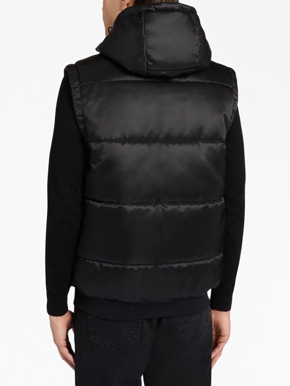 logo-embroidered padded vest - 4