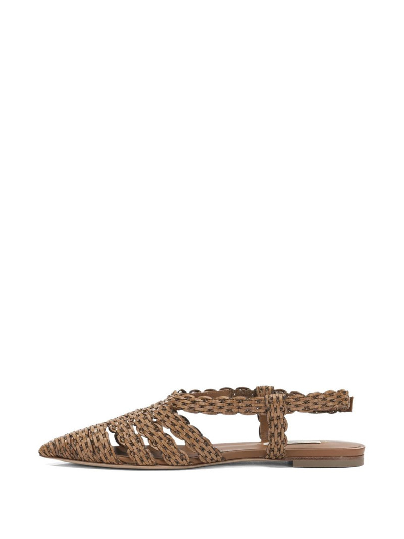 Avenida woven leather flat pumps 5