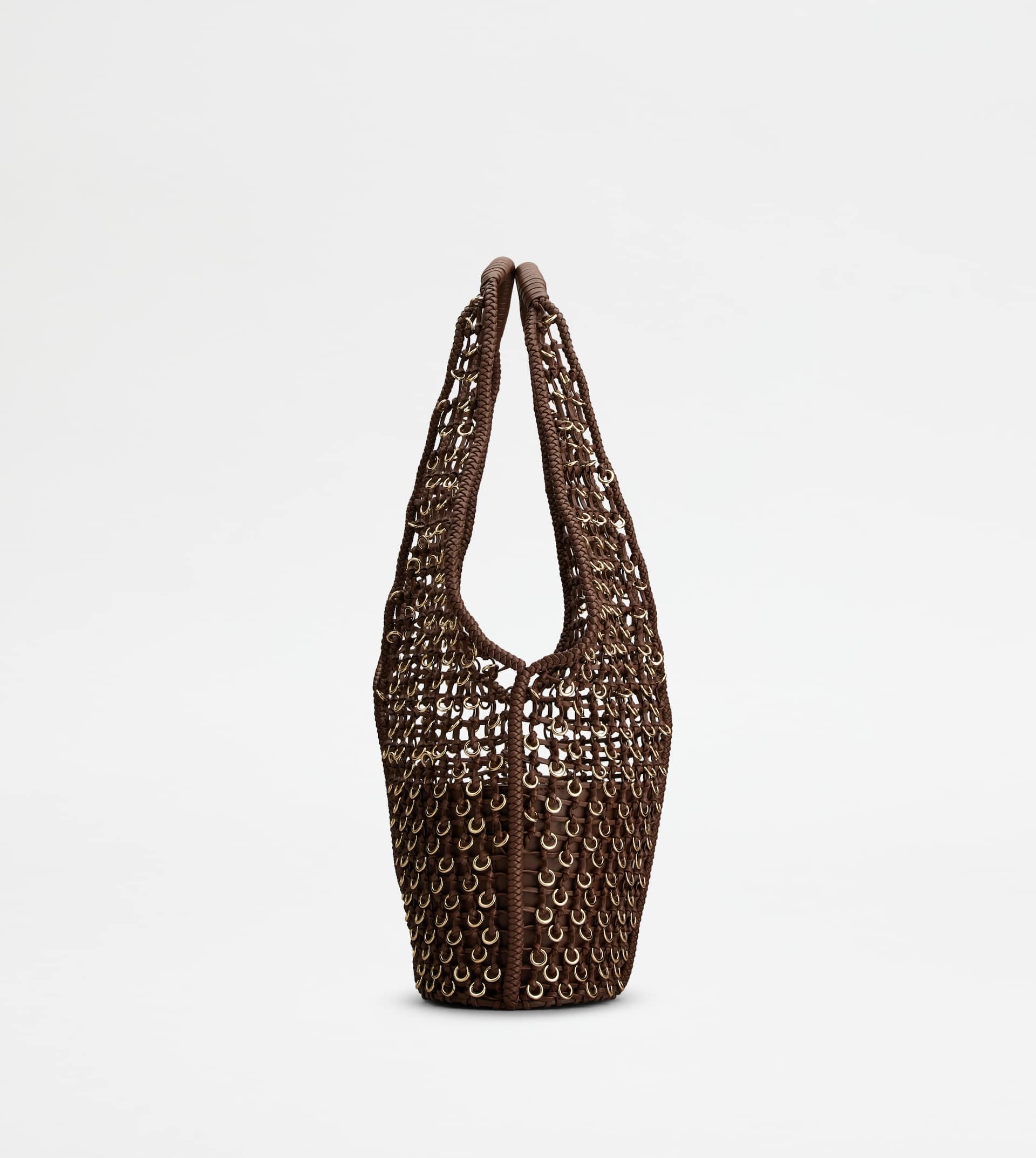 TOD'S DI BAG FOLIO SHOULDER BAG IN LEATHER SMALL - BROWN - 2