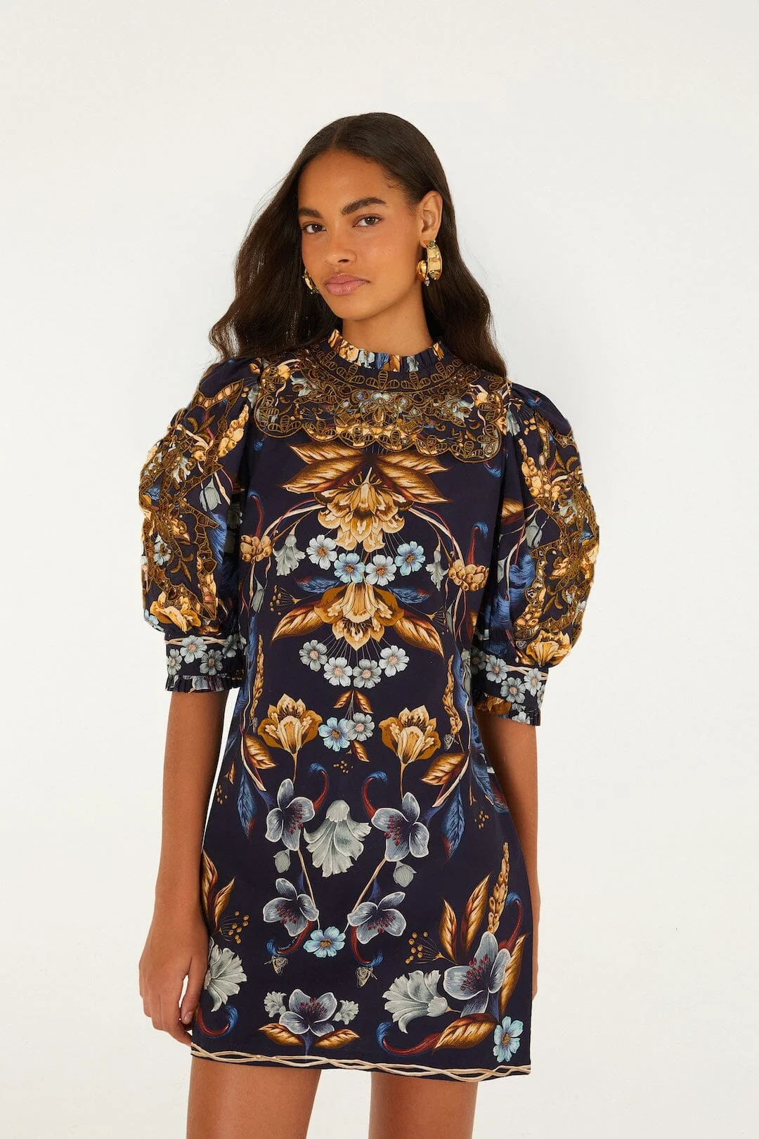 Golden Nature Short Sleeve Mini Dress - 1