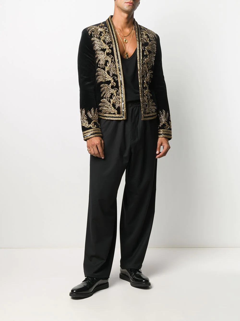 embroidered velvet Spencer jacket - 2