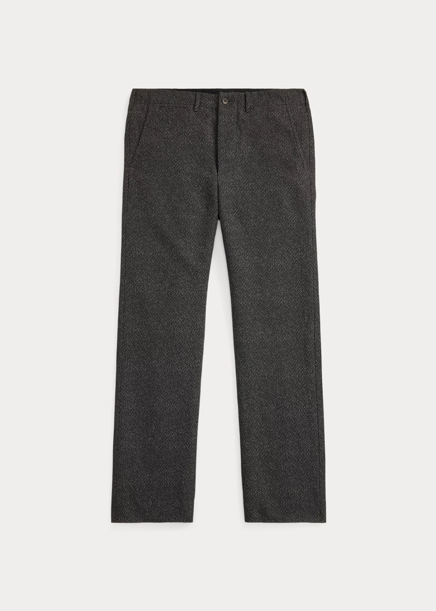 Slim Fit Wool-Cotton Herringbone Pant - 1