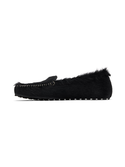 Marni Black Calf-Hair Moc Loafers outlook