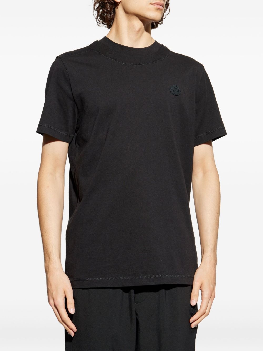 logo-patch cotton T-shirt - 3