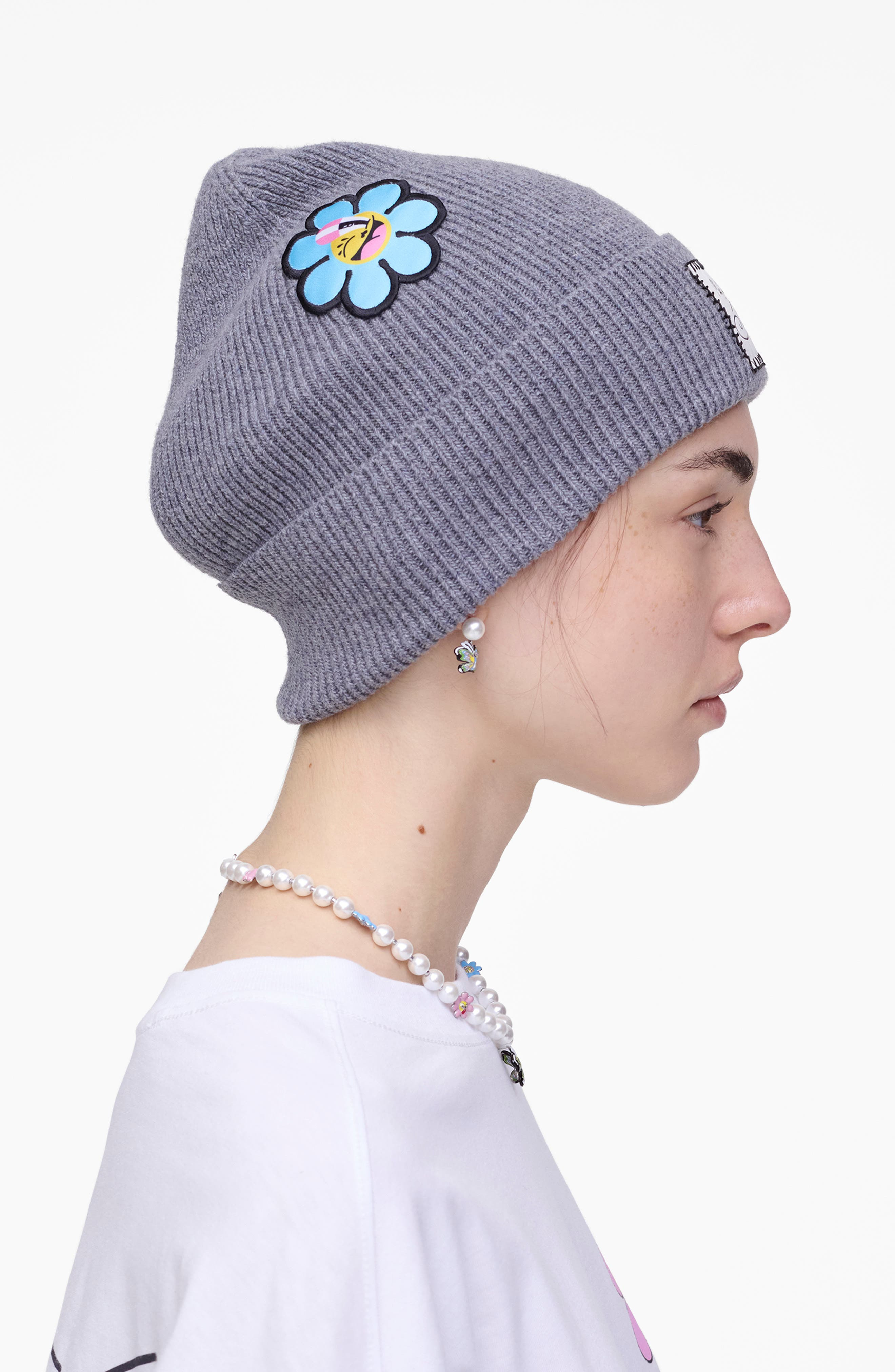Marc Jacobs Joy Wool Blend Beanie in Grey Multi at Nordstrom - 4