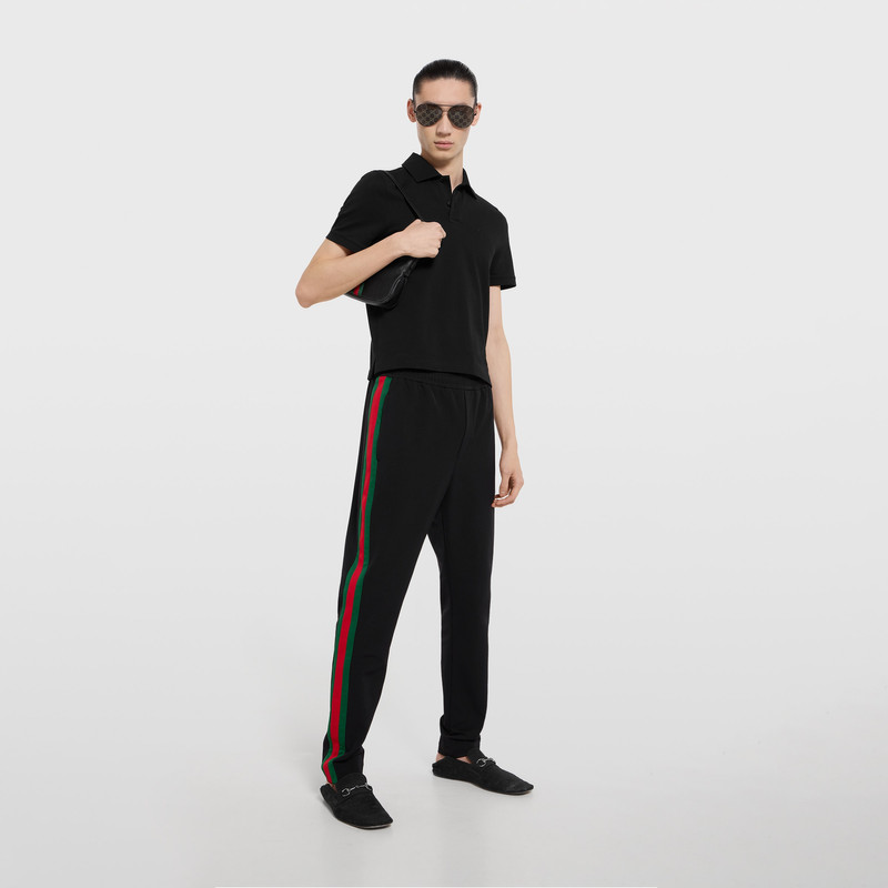 GUCCI Cotton piquet polo shirt with embroidery outlook