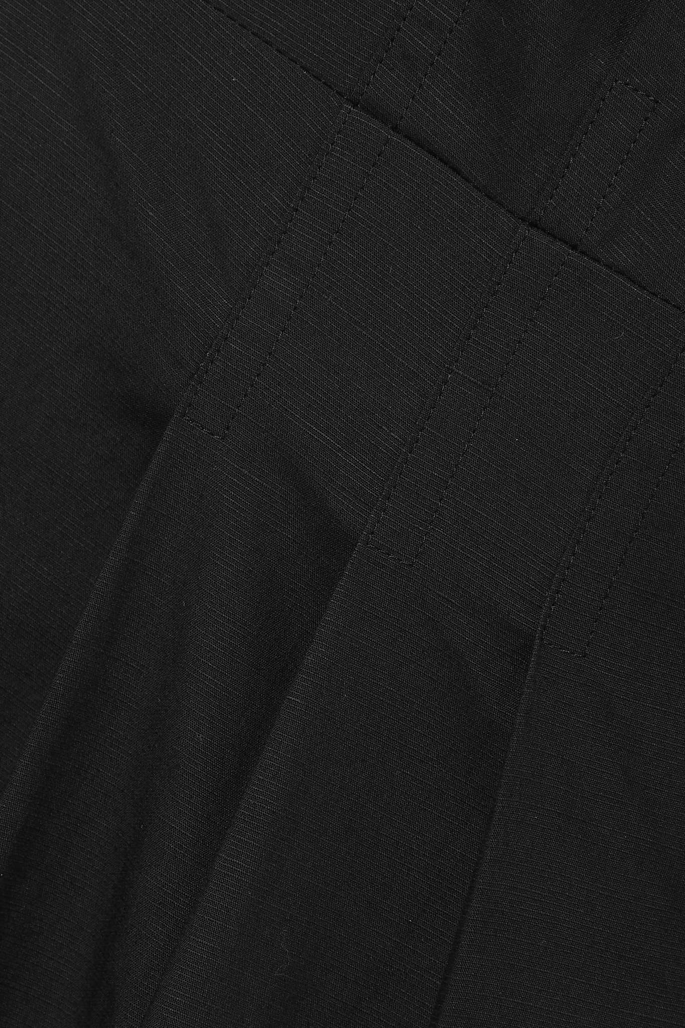 Pleated cotton and hemp-blend poplin mini shirt dress - 4