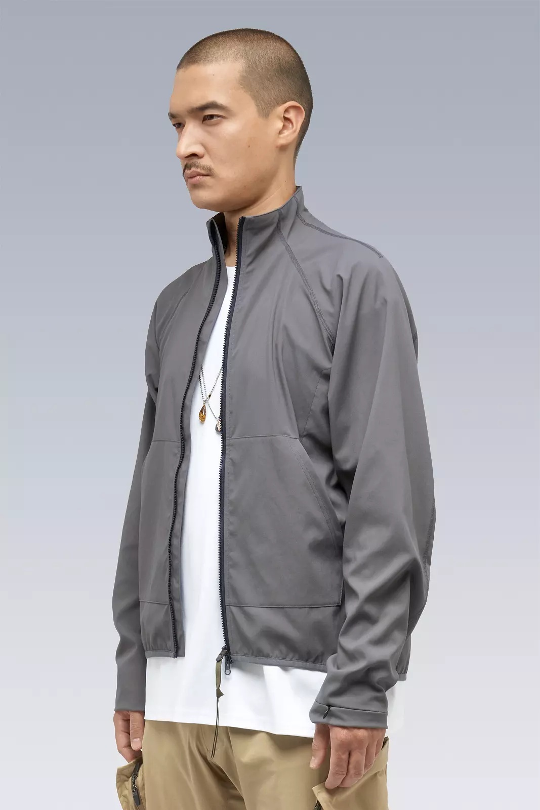 J97-M Nylon Stretch Contour Jacket Gray - 6