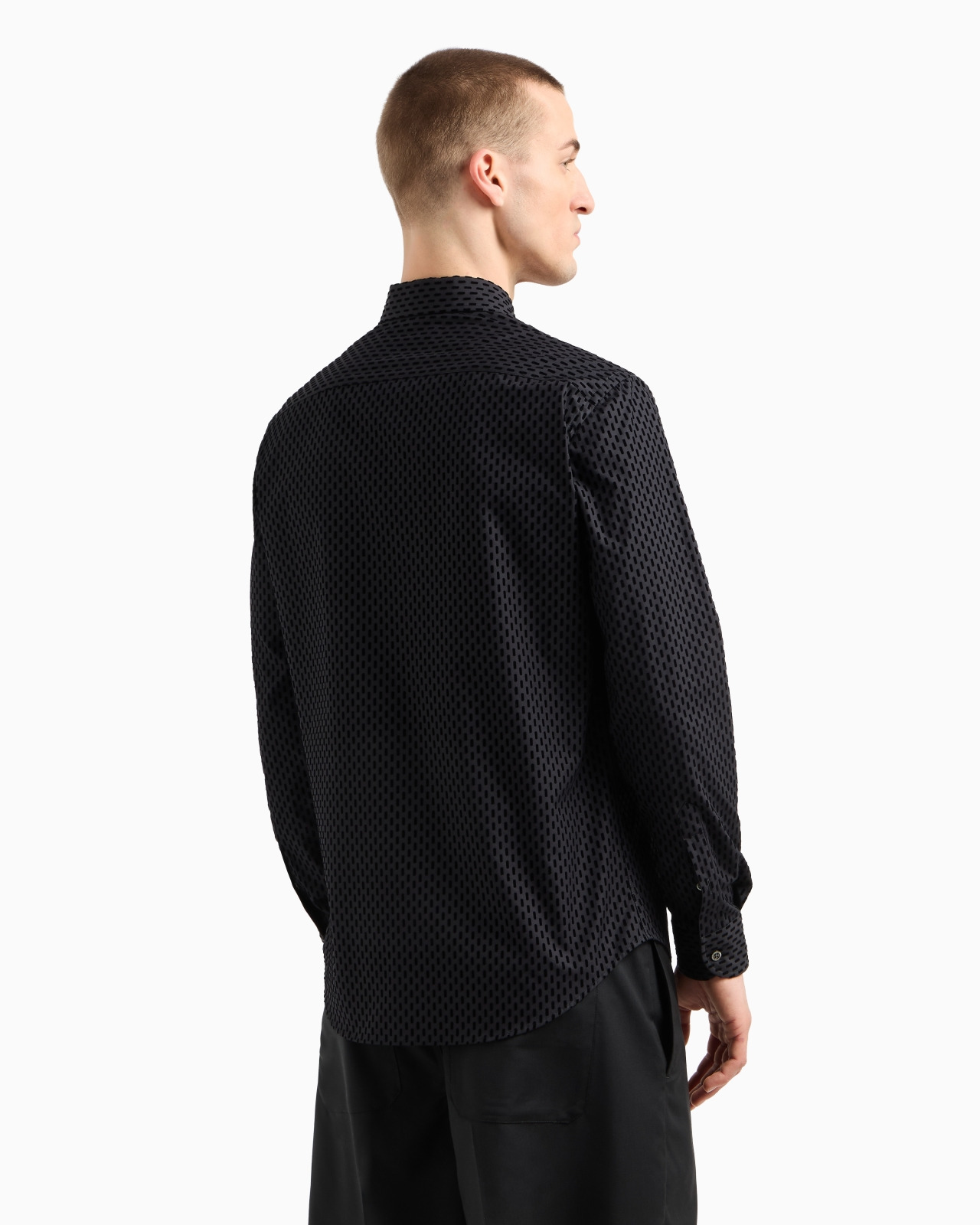 SHIRT WITH ALL-OVER FLOCKED PRINT - 3