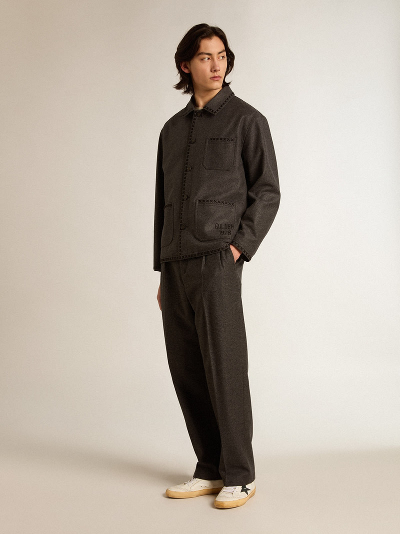 Golden Goose Pants in dark gray wool flannel outlook