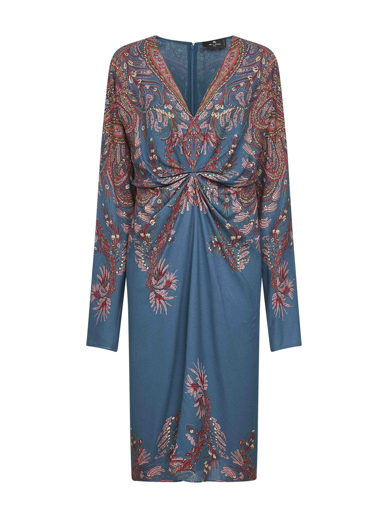 Etro Women Light Blue Printed Stretch Viscose Midi Dress - 1