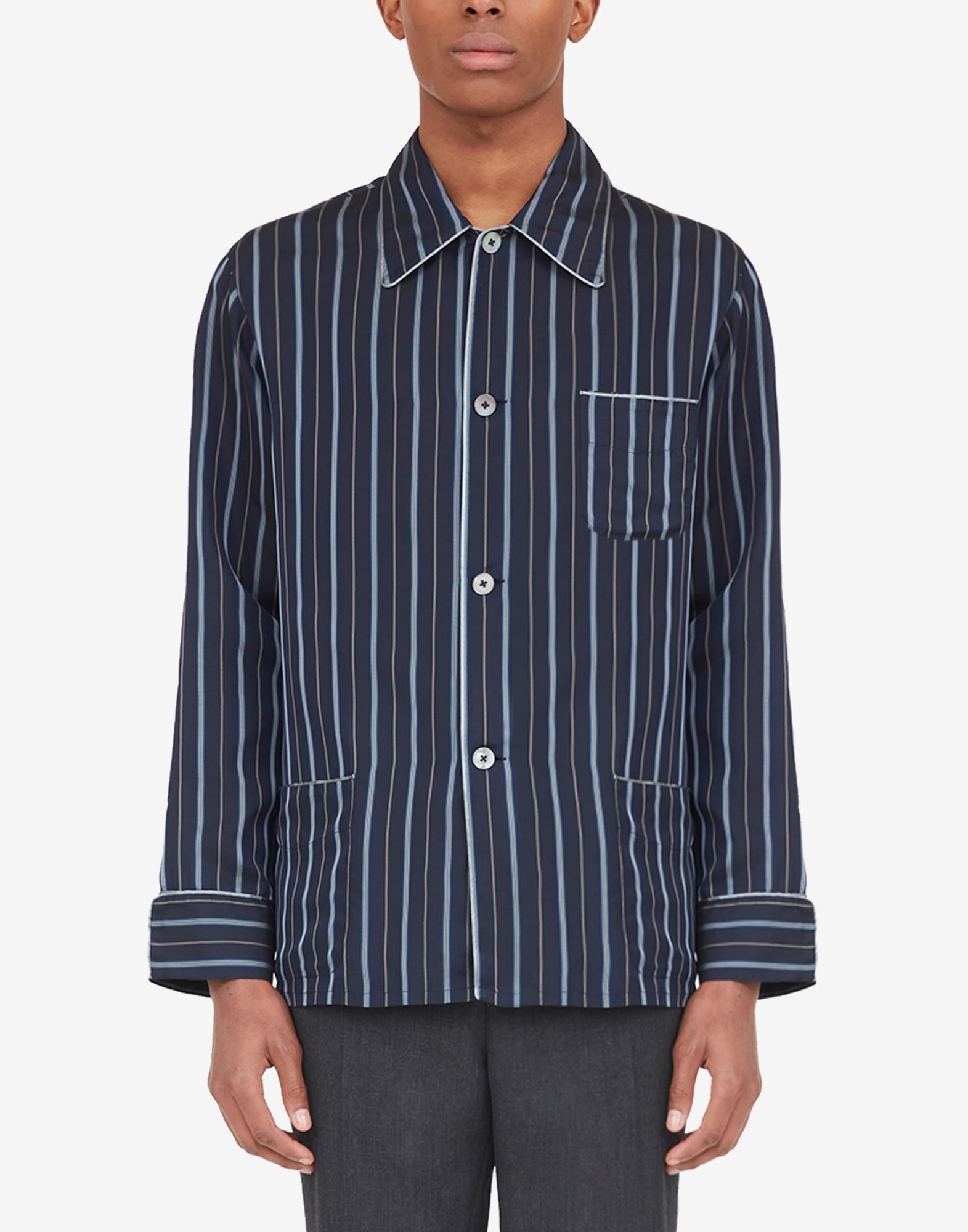 Pinstripe cupro shirt - 5