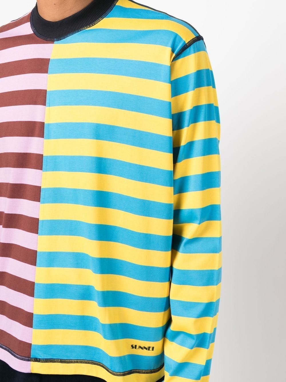 colour-block striped long-sleeve T-Shirt - 5