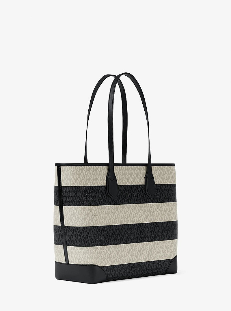 Eva Large Striped Signature Logo Tote Bag 3