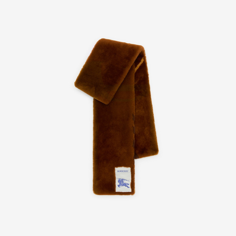 Narrow Check Shearling Scarf 1