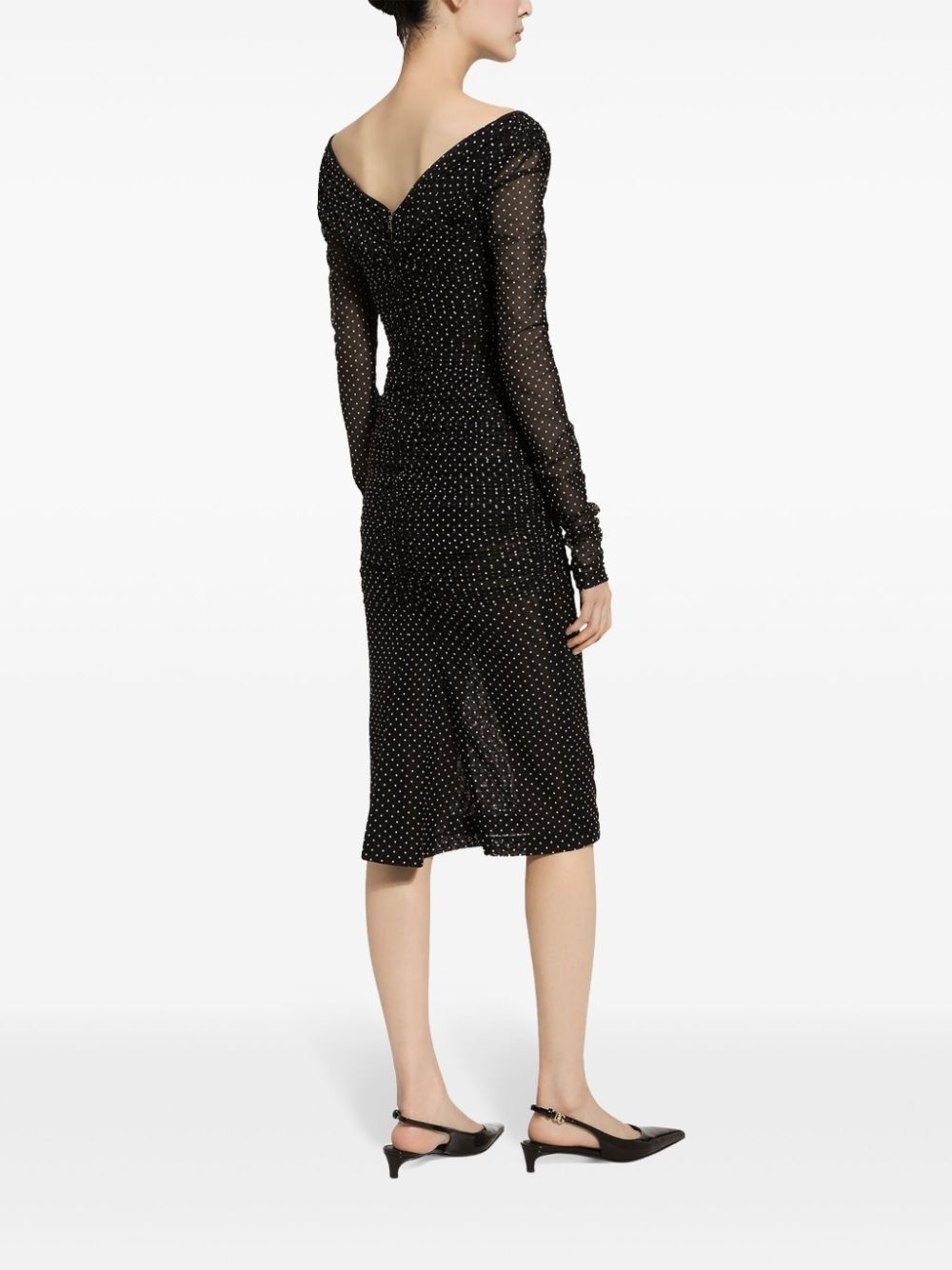 polka-dot tulle midi dress - 3