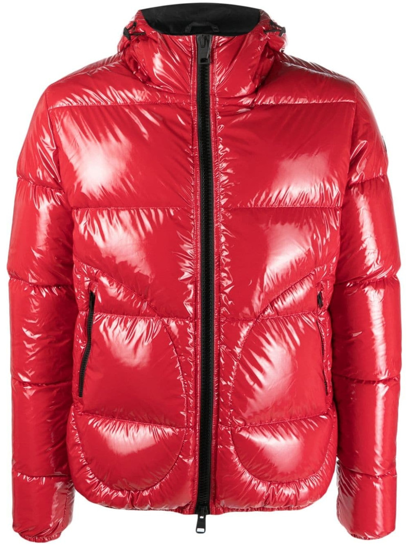 logo-patch padded hooded jacket 1