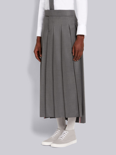 Thom Browne Medium Grey Super 120's Wool Twill Pleated Backstrap Ankle Length Skirt outlook