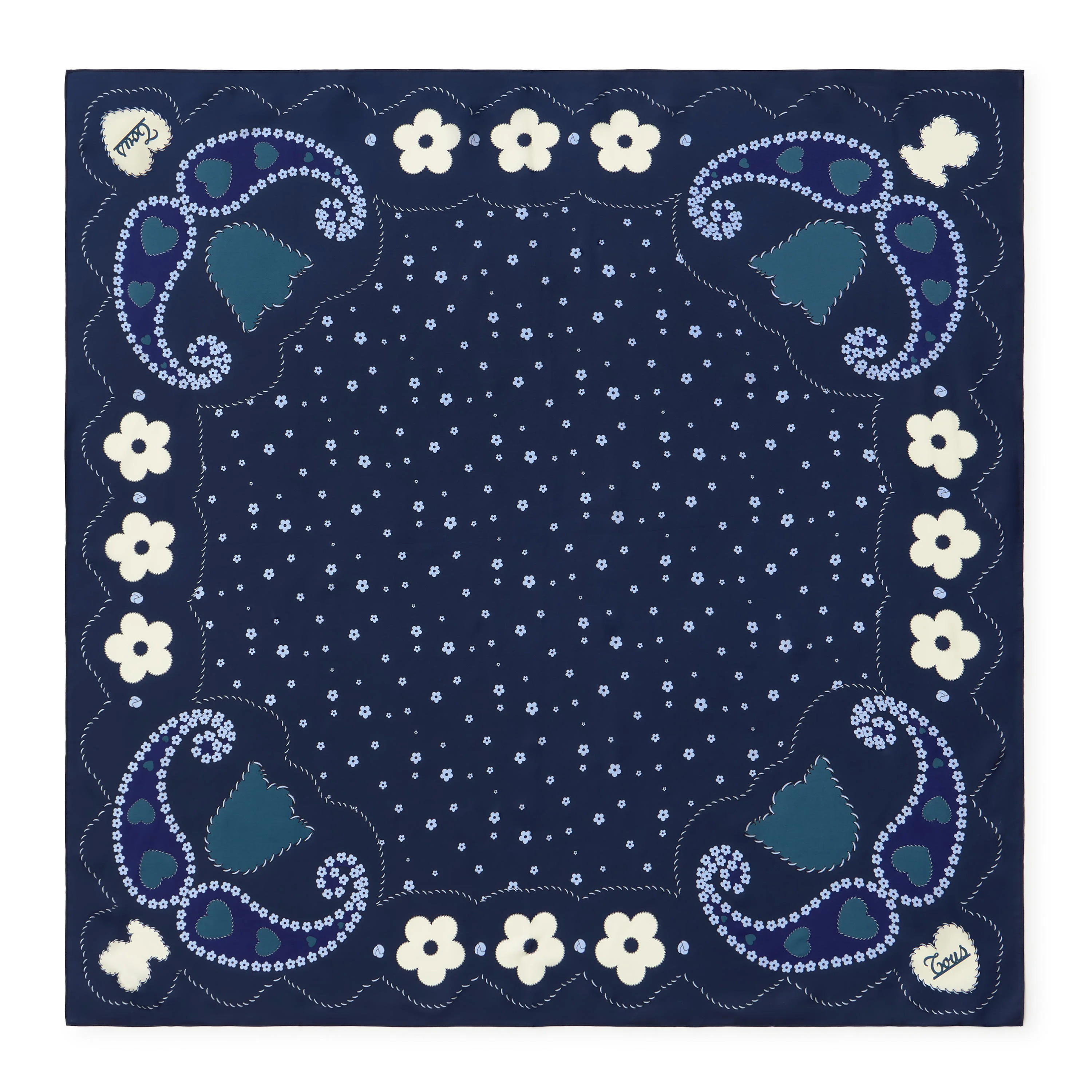 Square navy blue Scarf TOUS Motifs Paisley - 1