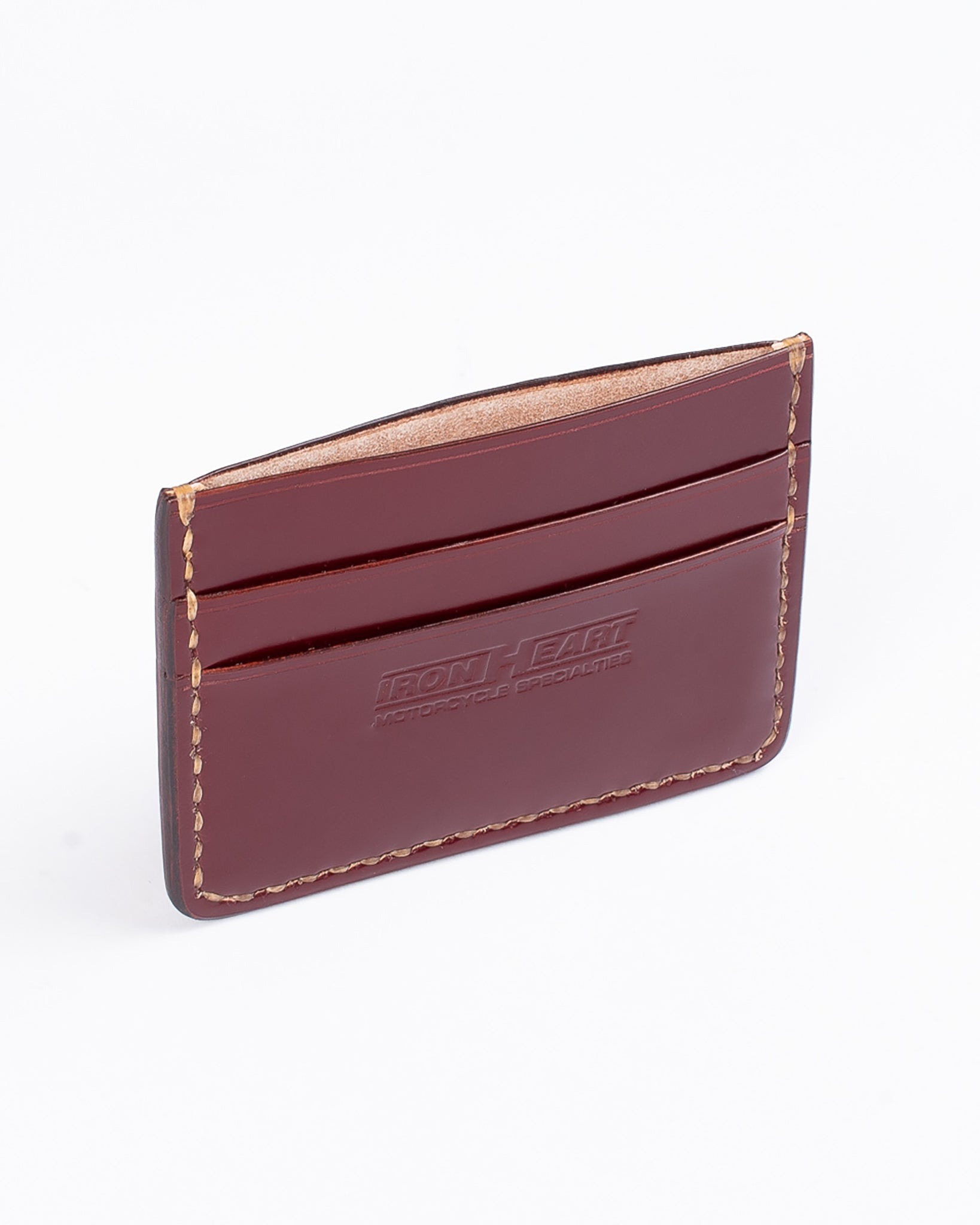 IHG-089-OXB Shell Cordovan Card Holder - Oxblood - 3