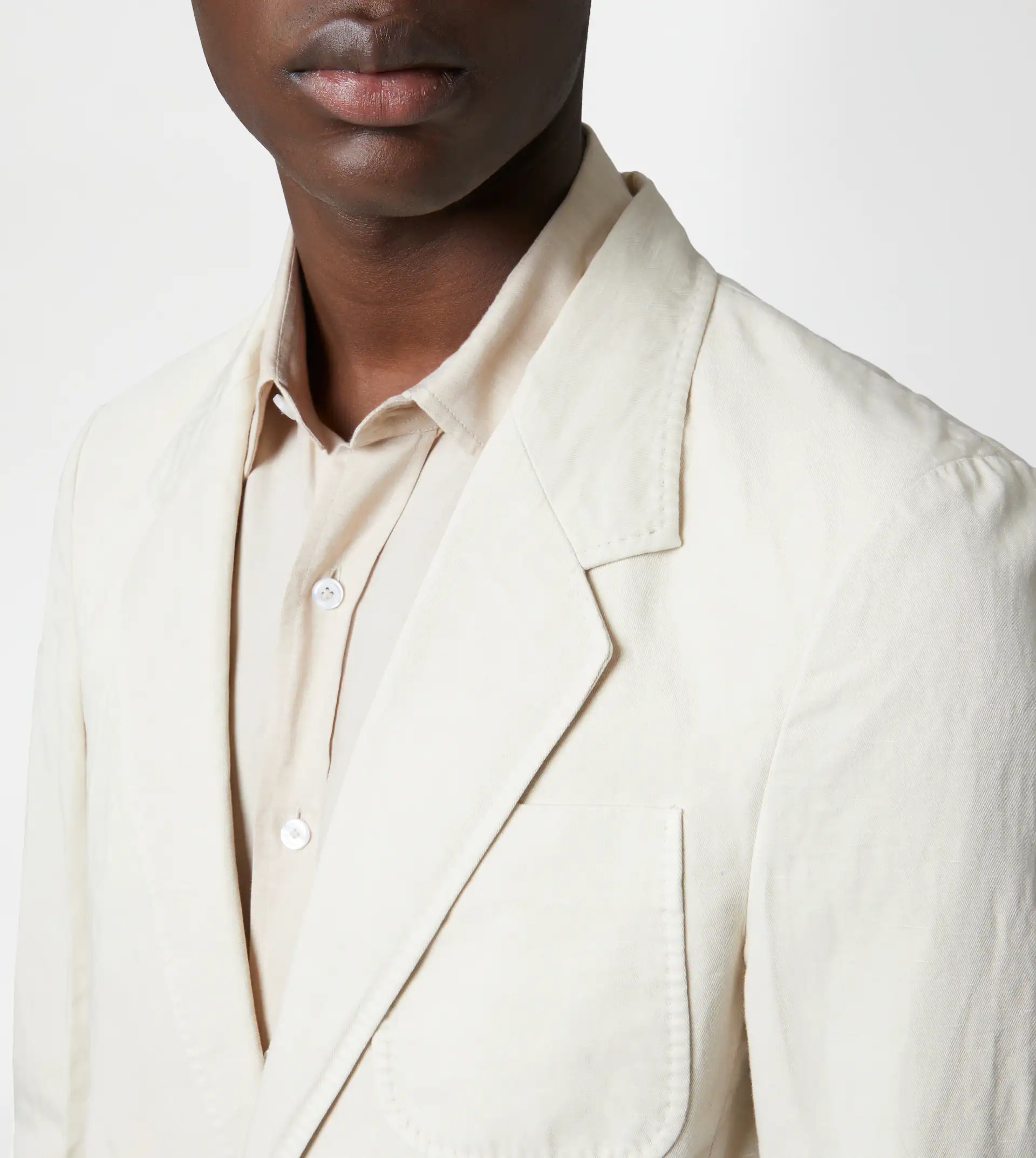LINEN BLEND BLAZER - BEIGE - 5