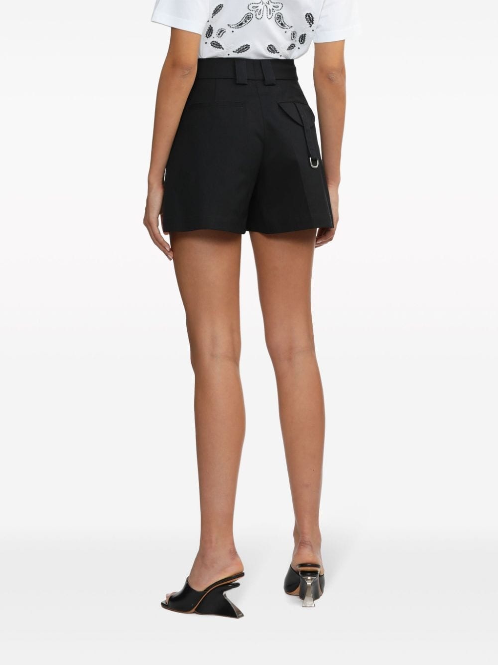 pressed-crease cotton mini shorts - 4