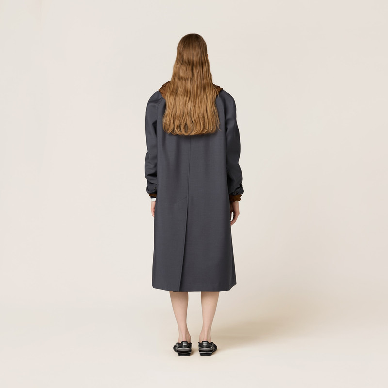 Single-breasted kid mohair and technical pongé coat 3