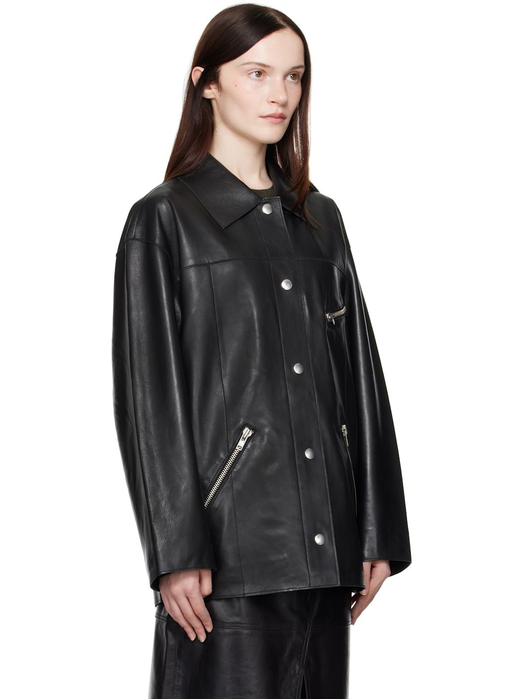 Black Elisia Leather Jacket - 2