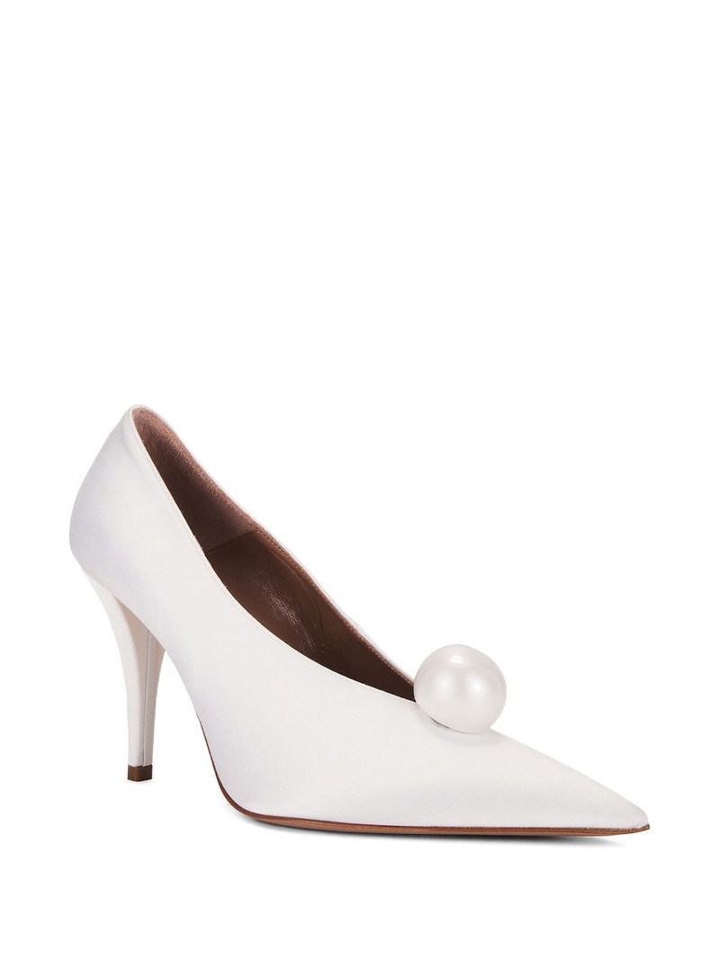 RETROFÊTE 95mm Corinna pearl-embellished satin pumps outlook