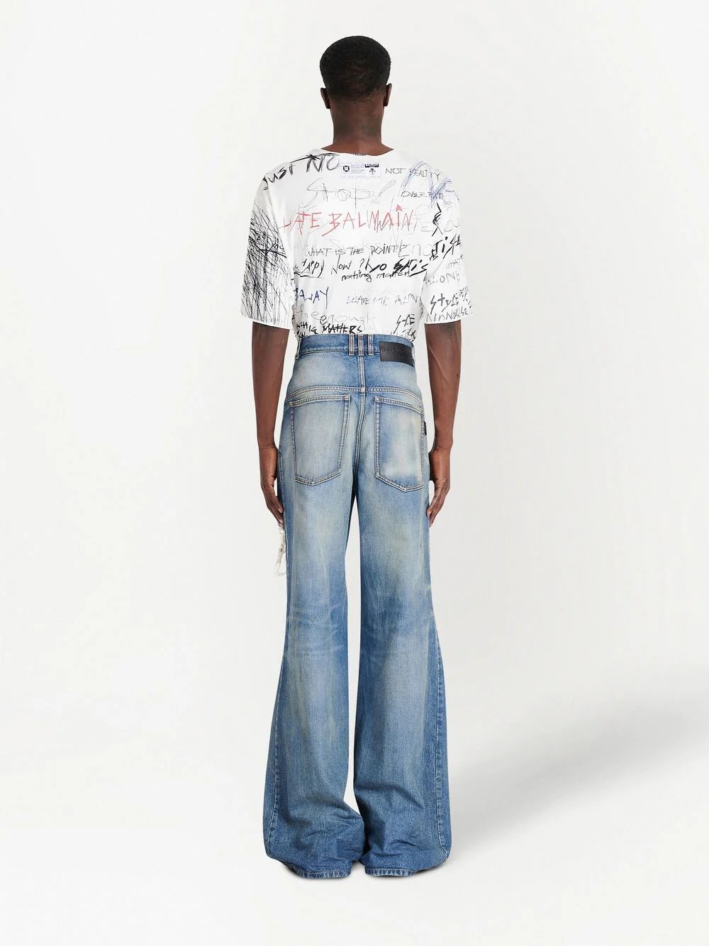 ripped faded flared bootcut jeans - 4