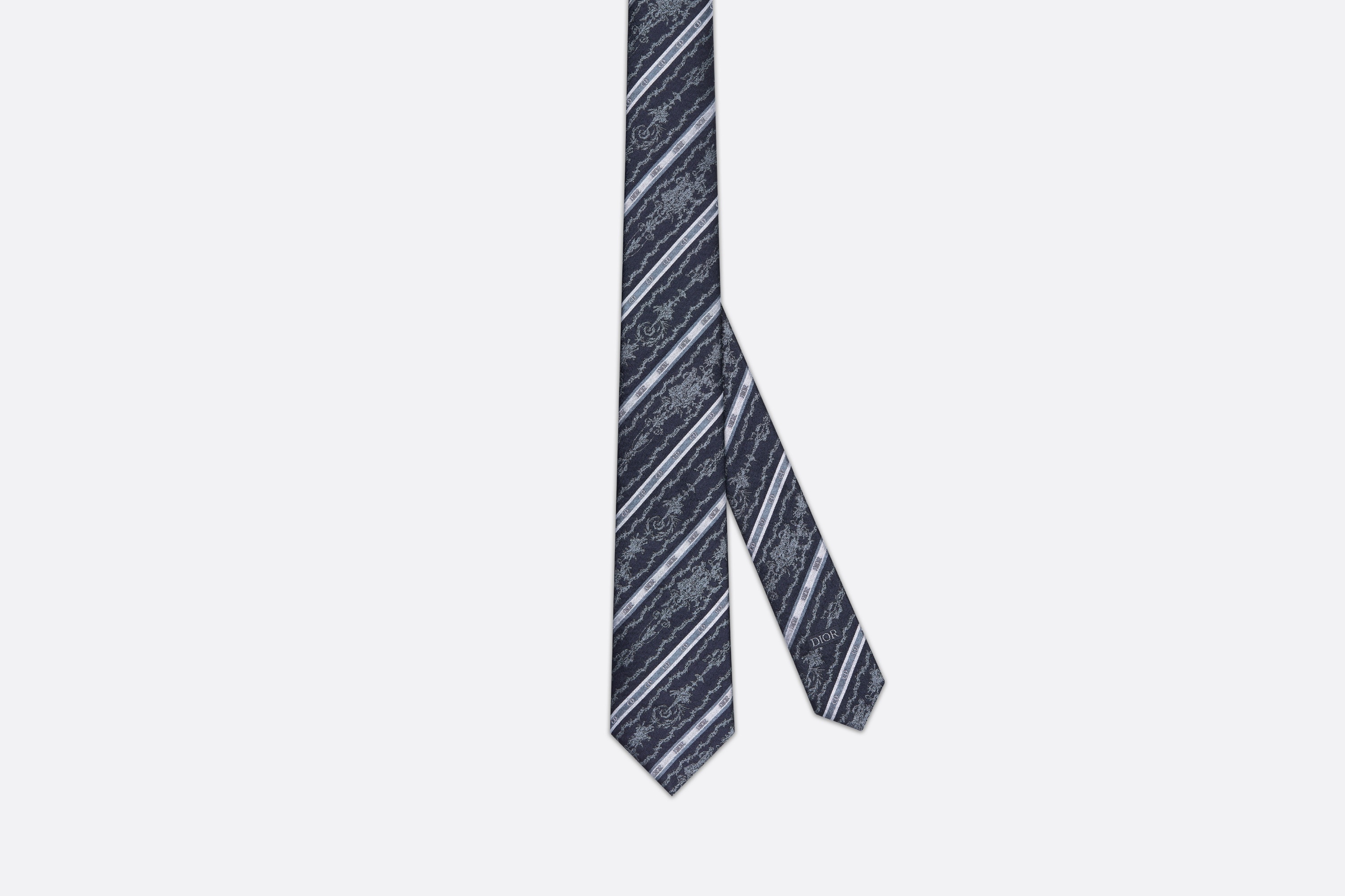 Striped Toile de Jouy Tie - 1