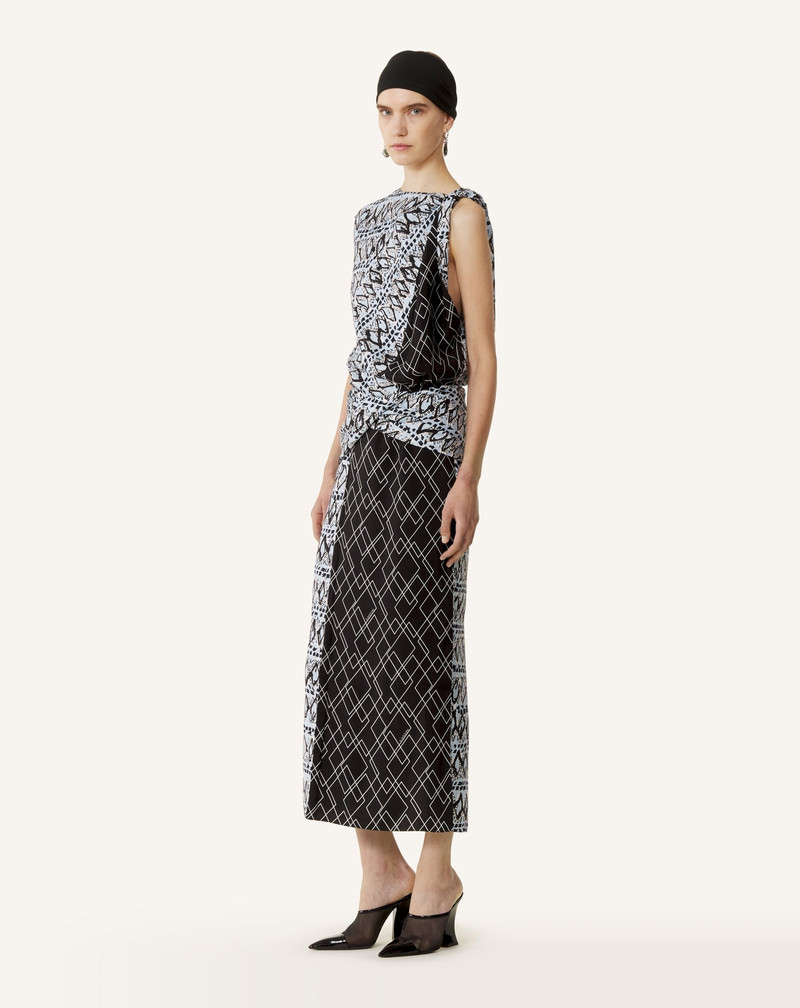 PRINTED SILK PATCHWORK DRESS 3