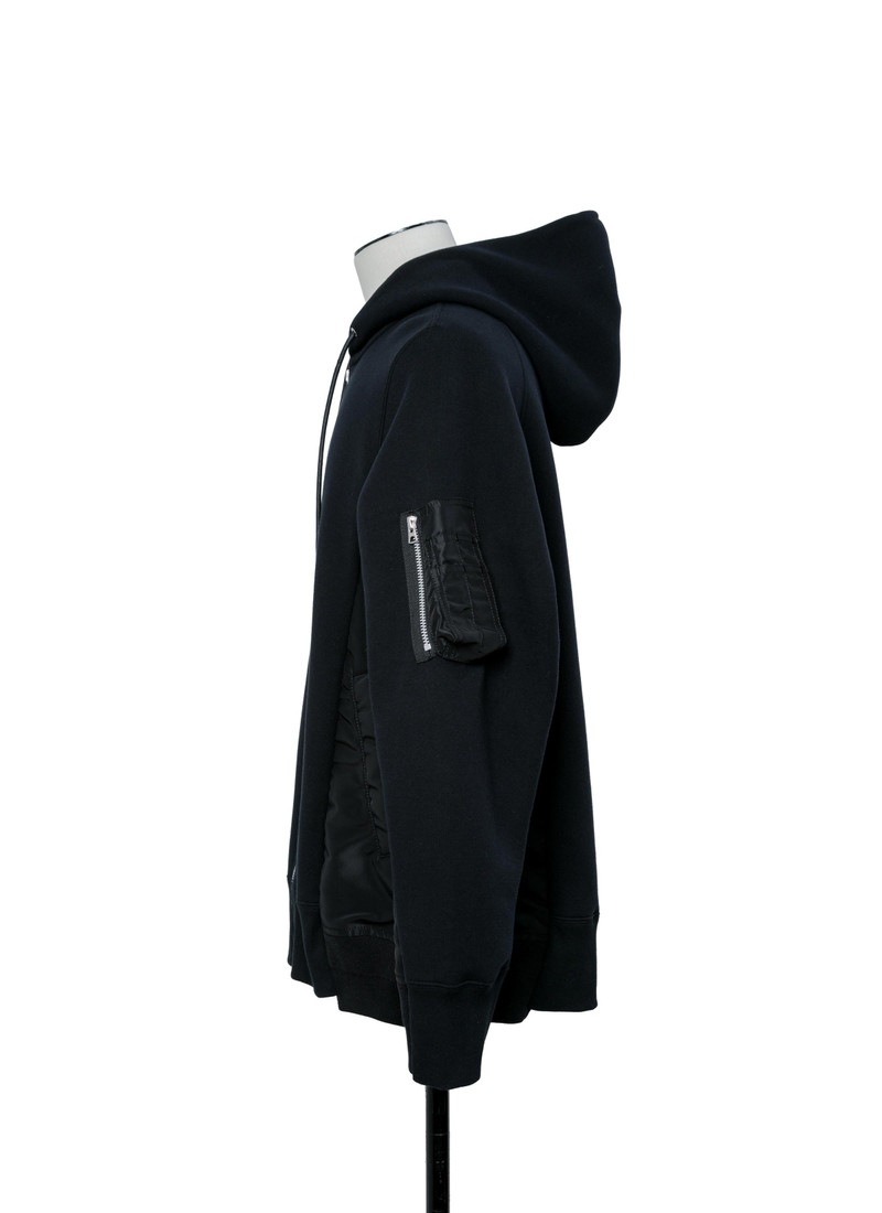 sacai Sponge Sweat x Nylon Twill Hoodie outlook