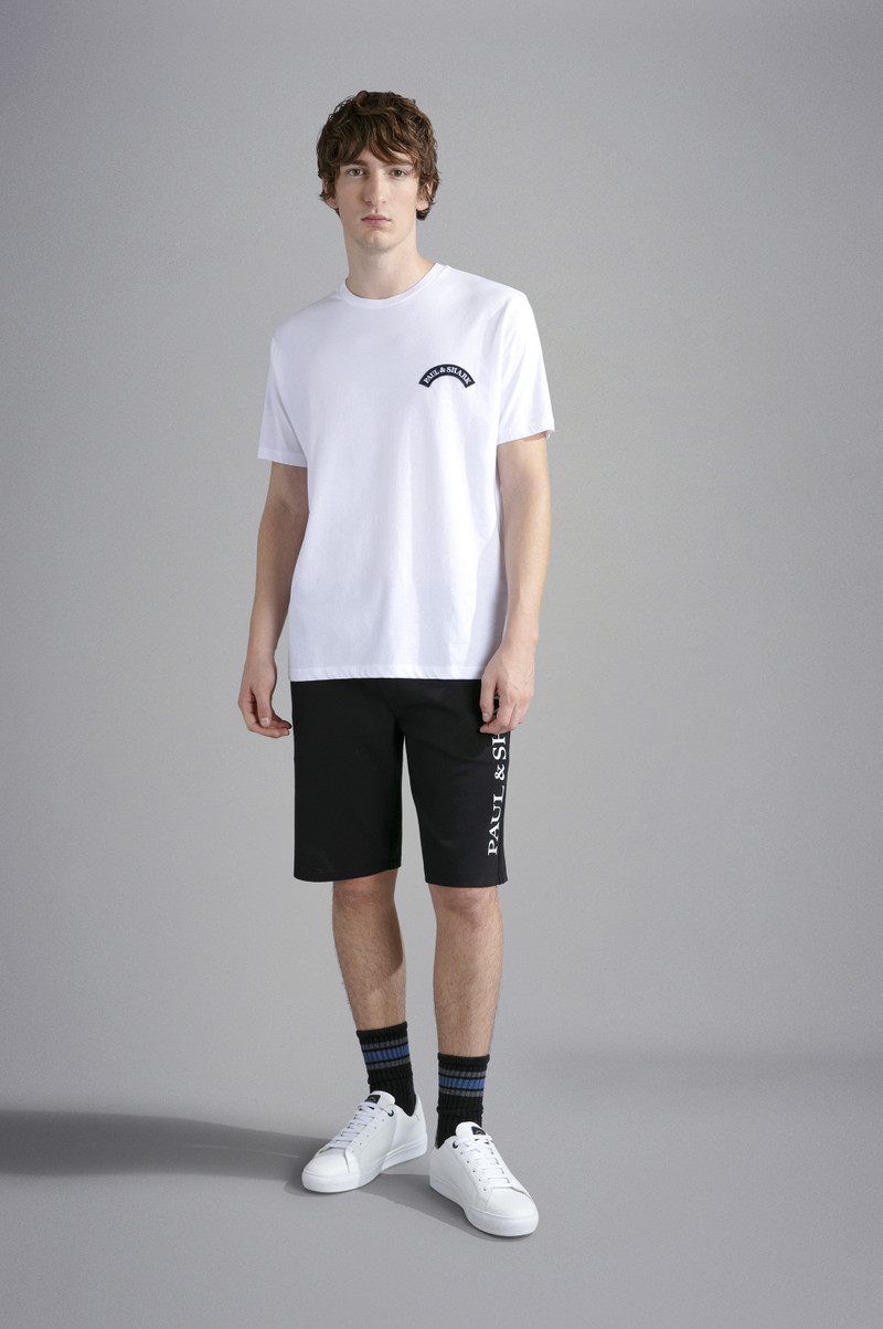 Paul & Shark COTTON T-SHIRT WITH SHARK PRINT outlook